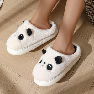 รองเท้าแตะคู่รักนักเรียนลายการ์ตูนขนปุยสำหรับใช้ในบ้าน พื้นหนา สไตล์ฤดูหนาว - Product Image 4