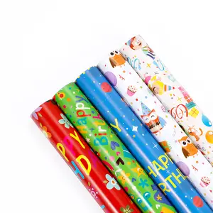 Valentine Packaging Gift Cartoon Happy Birthday Christmas Wrapping Paper