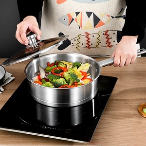 Ensemble de casseroles multifonctionnelles en acier inoxydable, couleur argent, avec couvercle et poignée épaisse, pour restaurant - Product Image 5