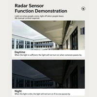 Détecteur de mouvement radar micro-ondes 5,8 GHz avec interrupteur lumineux, temporisation de détection réglable, distance de détection 1-8 m, montage en surface pour la maison