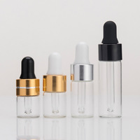 Fiole d'Échantillon Cosmétique Vide BYPE by PERFUME 1ml 2ml 3ml 5ml, Flacon Compte-Gouttes Miniature en Verre Clair Ambré pour Sérum et Huile Essentielle avec Bouchon
