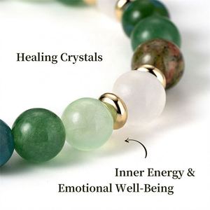 Natural Stone <b>Bracelet</b> Colorful Glass Beaded Crown <b>Chakra</b> Spiritual Priority Shipping Option Anti-tarnish Packaging - Product Image 5