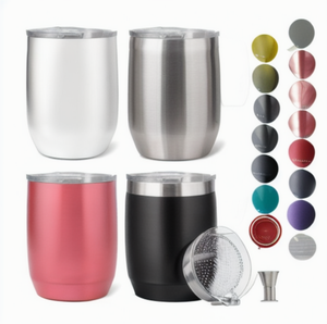 304 acier inoxydable en forme de U Logo oeuf tasse couvercle thé cadeaux d'affaires transfert d'eau tasse rouge bouteille de vin voiture accessoire en plastique - Product Image 2