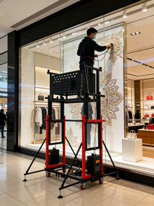 Échafaudage mobile professionnel en fer pour travaux et usage domestique, avec système de levage suspendu, en promotion - Product Image 4