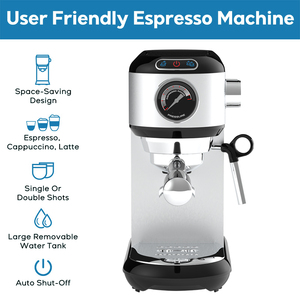 Machine à café expresso italienne compacte pour la maison, 15 bars, avec mousseur à lait - Product Image 4