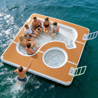 Piscine flottante gonflable portable avec filet de protection anti-méduse pour océan, mer, bateau, yacht