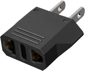 Konverter adaptor steker stopkontak Eropa ke AS, 2 pak, Power Travel dari Eropa ke Amerika, Kanada, Meksiko,