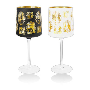 Ensemble de verres à <span class=keywords><strong>vin</strong></span> Offre Spéciale soufflé à la main électroplaqué British Museum Series 2 gobelets à <span class=keywords><strong>vin</strong></span> noir et blanc à longue tige pour fête et <span class=keywords><strong>restaurant</strong></span> - Product Image 1