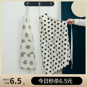 Cotton Linen Apron Geometric Pattern Oil Proof Stain Resistant Parent Child Aprons Daily Use Four Seasons - Product Image 5