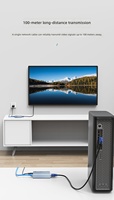 100M 1080P 60Hz Extender KVM VGA Jarak Jauh Melalui Kabel Fiber Cat5E Cat6 Ethernet Pemancar Penerima Video