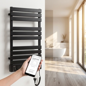 Sèche-serviettes chauffant <span class=keywords><strong>avec</strong></span> ventilateur, construction métallique, 2000W, protection contre la surchauffe, fixation murale - Product Image 1