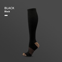 Chaussettes de compression décontractées pour hommes femmes Chaussettes de sport élastiques noires solides avec protection du mollet des veines Chaussettes d'allaitement à équipage élevé