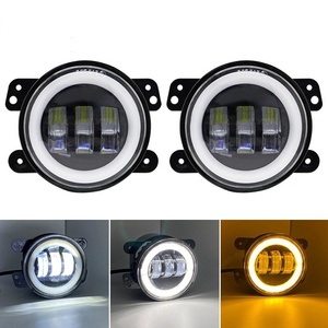 Fari LED H4 da 4 Pollici ad Alta Potenza con Occhi di <span class=keywords><strong>Angelo</strong></span>, Impermeabili IP65, Nuovo Alloggiamento in Alluminio Pressofuso Giallo 6000K Universale - Product Image 4