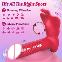 Vibrateur clitoridien vibrant pour femmes, à porter, avec fonction de stimulation par frottement et poussée, pour point G et usage anal, jouet pour adultes