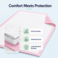 Tapis d'apprentissage de la propreté jetables roses pour chiens, super absorbants et anti-fuites, vente en gros OEM directement de l'usine