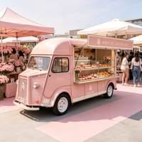 Camión de Comida Comercial Personalizado con Mostrador Refrigerado de Alta Resistencia, Vitrina de Vidrio para Pasteles para Negocios de Postres Ambulantes