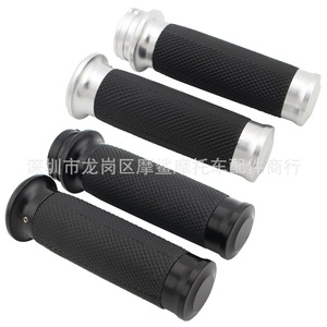 Puños de Manillar para Motocicleta Moshark, Negros y Plateados, de Goma CNC, Puño de Acelerador, Piezas de Modificación Retro - Product Image 1