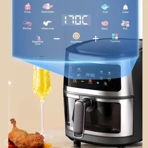 Friteuse à air électrique multifonctionnelle à écran tactile, grande capacité 8L, en acier inoxydable, pour la maison - Product Image 2