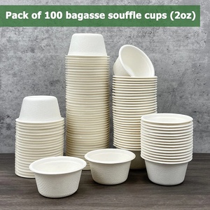Bagazo de fibra de caña de azúcar, recipiente pequeño a prueba de fugas, taza para condimentos de salsa, 2oz, 100% - Product Image 5