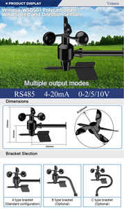 Veinasa-WSDS02 Capteur de vitesse et de direction du vent en aluminium personnalisable 0-30m/s RS485 Anémomètre pour station météo OEM ODM - Product Image 2