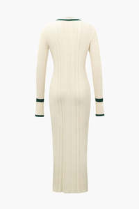 Gaun Rajut Panjang Wanita Elegan Seksi Model OEM CUSTOM untuk Musim Semi dan Gugur - Product Image 3