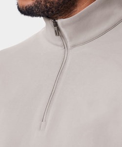 مخصص للرجال بوليستر وg تيري فرنسي رياضي جاف بلون سادة كم طويل سادة محبوك ربع سحاب جولف بلوفر - Product Image 4