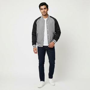 Customized Casual Wear <b>Men's</b> Varsity <b>Jackets</b> with Stand Collar Premium Quality <b>Men</b> <b>Baseball</b> <b>Jacket</b> Available in Different Colors - Product Image 1