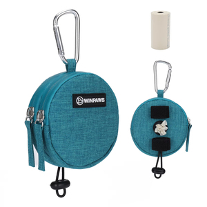OEM Custom LOGO Dog Treat Bag Oxford Training Bag With Poop Bag Dispenser Clip on Pet Treat Pouch for Dog Walking
