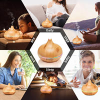 Conception unique OEM 400ml Golden Silver Wood Grain Ultrasonic Electric Humidifier Aroma Diffuseur d'huiles essentielles