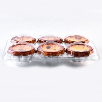 Boîtes d'emballage en plastique transparent PET pour aliments à emporter, pâtisseries, desserts, et tartes aux œufs, fabriquées en usine