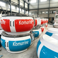 Bateau de loisirs électrique circulaire multifonction avec barbecue, table de mahjong, bateau donut pour divertissements aquatiques