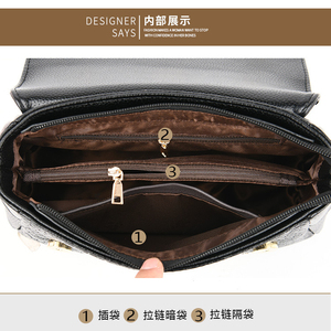 Luxury Designers PU Leather Shoulder Hand <b>Bags</b> Zip Pocket Crossbody <b>Bag</b> Custom Women's Messenger <b>Bags</b> - Product Image 2