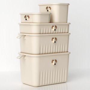 Đa-Sử Dụng Lưu Trữ Nhà Stackable Nhựa Lớn Lưu Trữ Thùng Hình Chữ Nhật Tổ Chức Lưu Trữ Hộp Với Nắp - Product Image 2