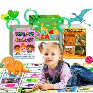 Juguetes de Actividades para Niños, Regalos de Dinosaurios, Animales, Colores, Formas, Tarjetas Cognitivas, Materiales Didácticos, Tarjetas Educativas - Product Image 1