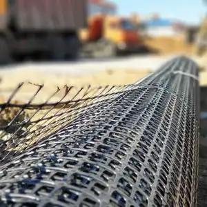 Nhựa PP Polypropylene hai trục geogrid vải nhà máy giá cho sự ổn định đất đường đường sắt xây dựng đường lái xe geogrid