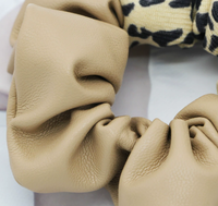 Chouchous en patchwork floqué et cuir, imprimé léopard et zèbre, accessoires de cheveux de style coréen INS tendance