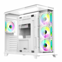 AntarcChill Glass Panel Atx Full Tower Gaming Computer Cases Cabinet Gaming Pc Case With 4x120mm Argb Fan Type-C Desktop Casing