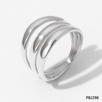 Vente en gros Bijoux en acier inoxydable Bague en demi-cercle pour femmes et hommes