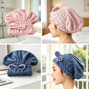 Gorro de Ducha de Microfibra para Mujer, Super Absorbente, de Secado Rápido, Reutilizable, Suave y Portátil, para Baño, Spa y Hogar - Product Image 2