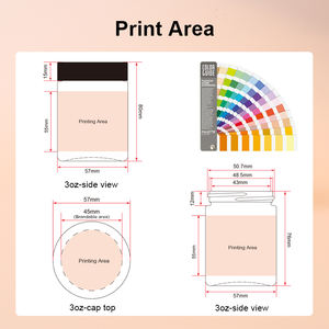 Pot en verre transparent noir et blanc de 4 oz avec couvercle résistant aux enfants - Product Image 5