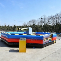 Machine de jeu gonflable commerciale Meltdown Sweeper rotative pour adultes, idéale pour la location d'événements et de fêtes, personnalisable