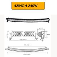 22 32 42 50 52 Inch Gebogen Led Licht Bar 120W 180W 240W 288W 300W spot Flood Dual Rij Rijden Offroad Auto Tractor Vrachtwagen 4X4 Suv