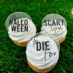 ท็อปเปอร์คัพเค้กอะคริลิกรูปทรงกลมลายฮันนี่แอนด์สวีทเนสสำหรับตกแต่งเค้กในงานปาร์ตี้ฮาโลวีน - Product Image 3