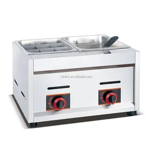New model GH712 stainless steel gas deep fryer combined with oden boiler 9 hole popular Taiwanese kanto cooker for street stall