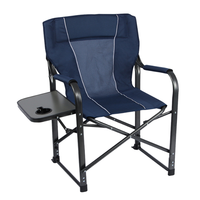 Chaise de Réalisateur Pliante Portable avec Cadre Métallique, Siège Respirant, Table Latérale – Idéale pour Jardin, Camping, Pêche, Pique-nique en Extérieur