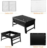Barbecue portable au charbon de bois pour pique-nique, jardin, fête, terrasse, camping, voyage, mini barbecue pliable
