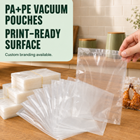 Sacs sous vide à soufflet continu pour supermarchés, emballage alimentaire, film nylon PA PE 160 microns, pochettes thermoscellables gaufrées
