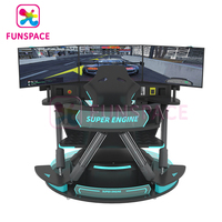 Máquina de videojuegos de carreras, dispositivo electrónico Arcade de tres pantallas, seis ejes, para juegos de vídeo