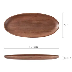 Modern Creative Walnut And Papaya Shaped Table Top Decorative Tray Oval Trays