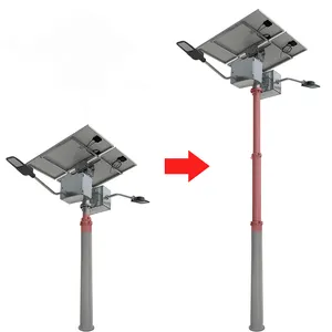 Mobiler Teleskop mast 250W PS Solor Energy Straßen lampe 24V 80W ZWEI LED Solar Straßen laterne im Freien